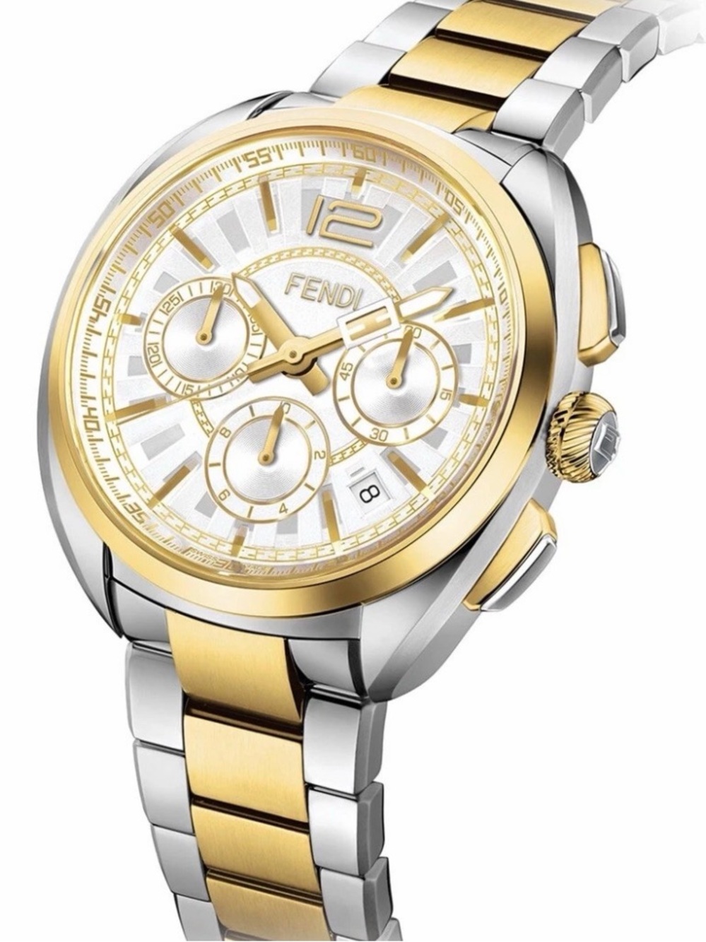Fendi Two-Tone Gold and Silver Stainless Chronograph Watch - Picture 2 of 13